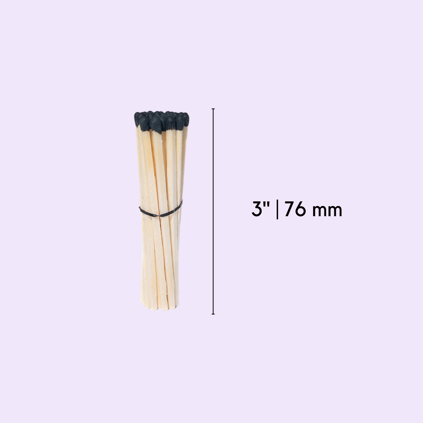 3" Black Tip Long matches Black | Bulk matches | Matches Kit