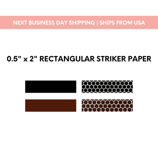 0.5" x 2" Rectangle | Pre-cut Striker Paper