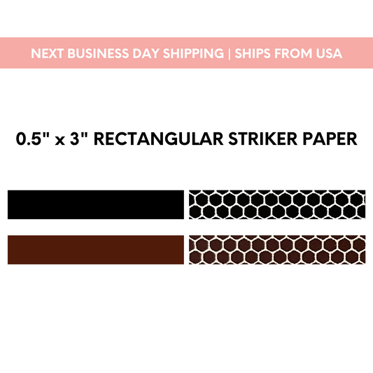 0.5" x 3" Rectangle | Pre-cut Striker Paper